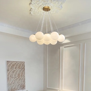 Lampadario Moderno a Bolle di Vetro, Lampadario LED a Nuvola Tricolore per Sala da Pranzo, Camera da Letto e Soggiorno - Product Image 4
