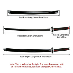 Espada Nichirin de Demon Slayer, <span class=keywords><strong>Tanjiro</strong></span> <span class=keywords><strong>Kamado</strong></span>, Zenitsu Agatsuma, 104cm/76cm, Bambú y Madera, Accesorio de Cosplay - Product Image 2