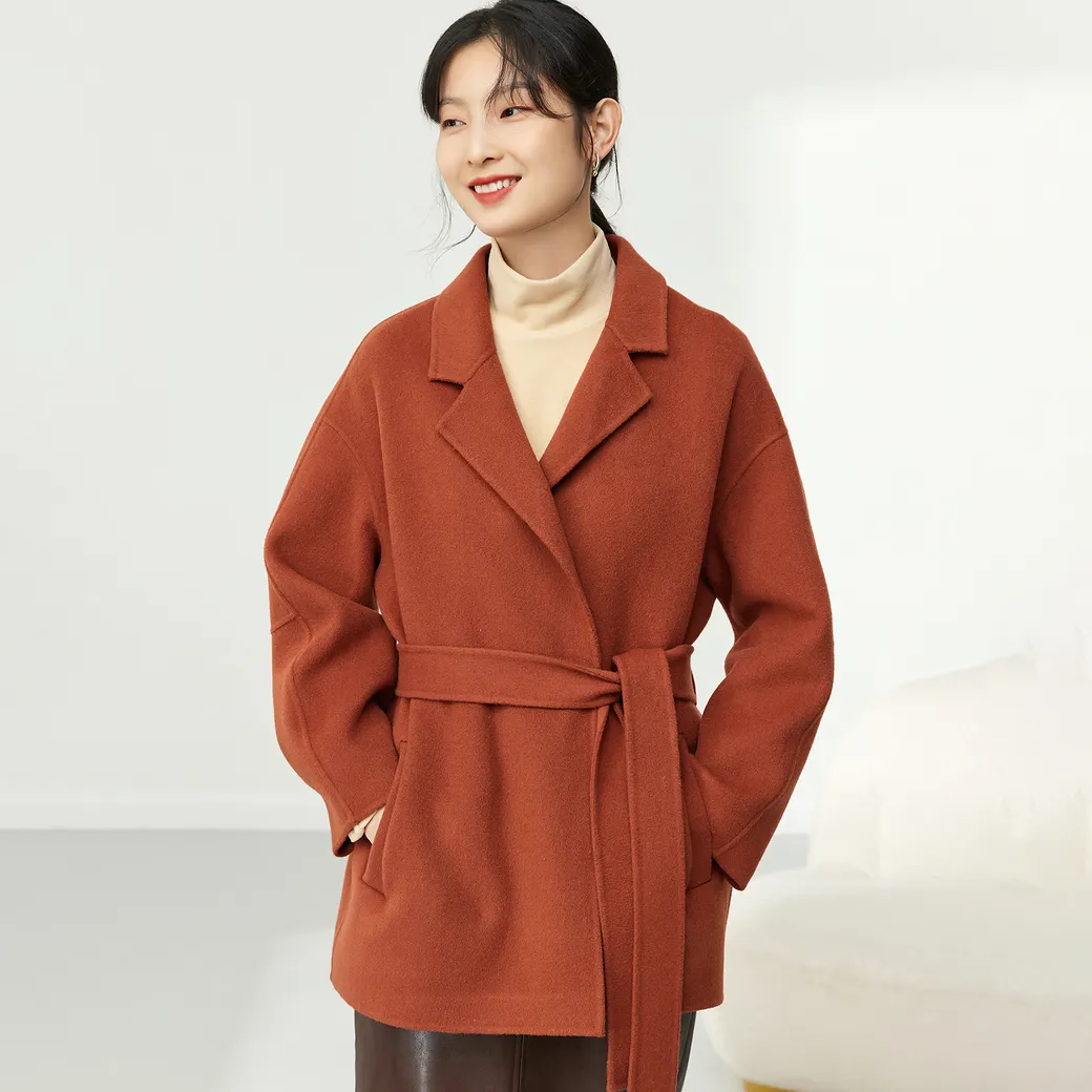 High Performance Winter Clothing Long Sleeves Fashion Double-Faced Woolen Women Ladies Wool Coat