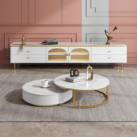 Meuble TV minimaliste de luxe italien, table basse en ardoise pour petits appartements, pierre frittée pour la salle à manger, meubles de maison