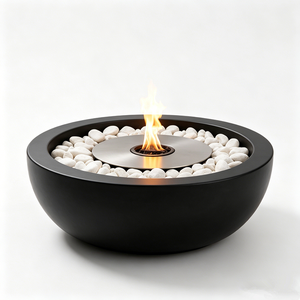 Cheminée extérieure moderne au bioéthanol avec flamme réelle sans fumée et verre de sécurité pour terrasse, toit, restaurant, hôtel, jardin, villa - Product Image 5
