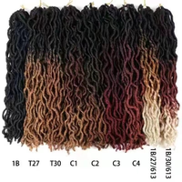 Extensions de cheveux tressés au crochet de 18 pouces, pré-bouclées, style Gypsy Loc, Dreadlocks, Ombre, bouclées et ondulées, pour tresses torsadées, tresses africaines