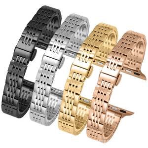Correa de Metal Elegante para Reloj Inteligente, Correa Delgada de Acero Inoxidable con 7 Cuentas para <span class=keywords><strong>Apple</strong></span> <span class=keywords><strong>Watch</strong></span> - Product Image 4