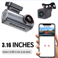 Caméra embarquée double objectif CPT 2CH 4K UHD pour la sécurité de conduite, écran IPS 3,16'', WiFi, GPS, caméra avant/arrière, enregistrement des données de vitesse