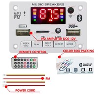 Módulo de Decodificación MP3 de 12V Blue5.0, Reproductor MP3 USB Inalámbrico para Auto, Ranura para Tarjeta TF, USB FM con Micrófono, Control Manos Libres JX-810BT