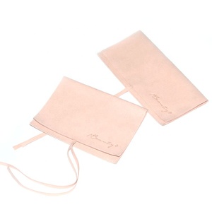 Sobre de microfibra de color <span class=keywords><strong>rosa</strong></span> pálido con logotipo en relieve personalizado, bolsa de embalaje para tarjetas de regalo de boda - Product Image 1