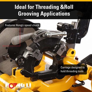 Filettatrice Elettrica <span class=keywords><strong>Professionale</strong></span> HongLi SQ80A per Tubi 12-80mm, Motore a Induzione 1100W, Certificazione CE, Funzionamento Silenzioso, BSPT/NPT - Product Image 5