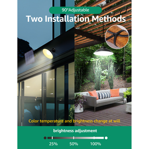 Aigostar 50W 500LM parete solare all'aperto IP65 lampada solare telecomando 500LM sensore di movimento luce per illuminazione giardino - Product Image 3