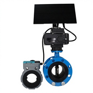 Válvula Eléctrica Solar con Control Inalámbrico Inteligente por Wifi para Riego Agrícola, Válvula de Mariposa con Monitor de Velocidad de Flujo - Product Image 1