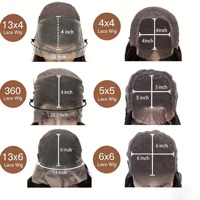Perruque en cheveux humains naturels, lisses comme des baguettes, de 34 à 40 pouces, densité 210%, noire, avec patchwork de dentelle, export transfrontalier Américain-Européen, Vietnam