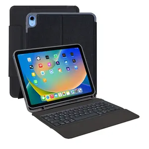 Großhandels preis Bluetooth Keyboard Folio mit Scharnier Kicks tand für 10,9 ''iPad 10 Smart Keyboard Case iPad Keyboard Set für iPad