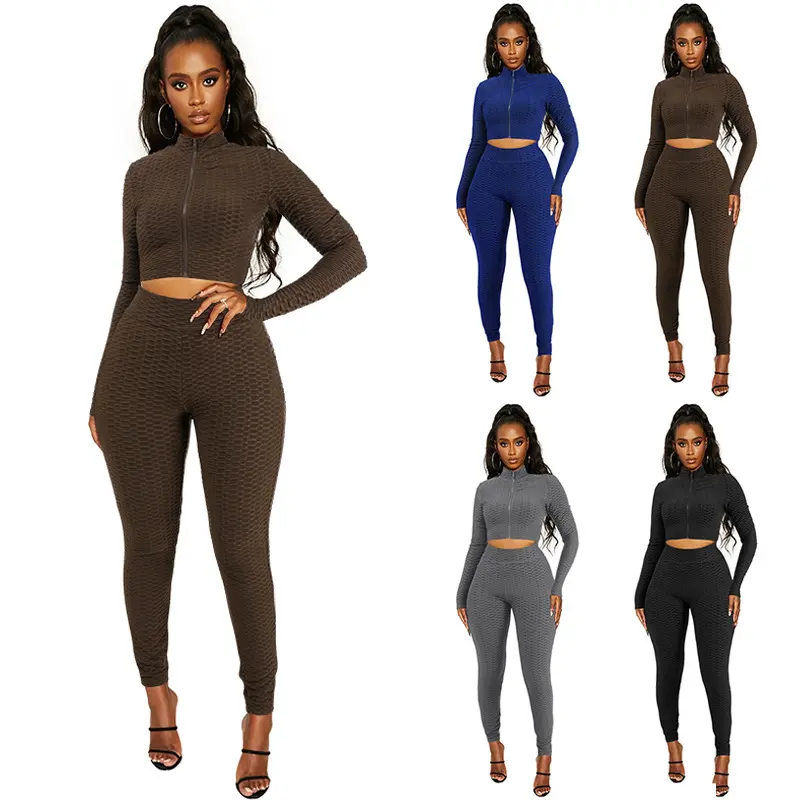 2021 new model sport ladies joggers pants women's trousers 2 Piece Long Sleeve fitness clothing women Yoga clothes