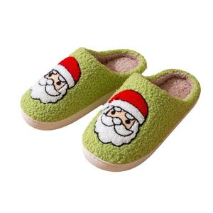 Pantoufles <span class=keywords><strong>de</strong></span> Noël en peluche personnalisées d'hiver bon marché disponibles Pantoufles Père Noël en pain d'épice pour hommes et femmes - Product Image 5