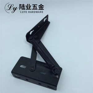 Luye Hardware Furniture Support Bracket Spring Hinge For Desk <b>Cabinet</b> Door Mounting <b>Black</b> Metal - Product Image 1