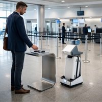 Chariot à bagages autonome Ruike AFAILC alimenté par l'IA avec écran tactile LCD, CMS et RDM cloud, pour utilisation en aéroport en intérieur