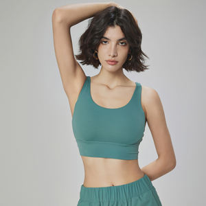 Sujetador deportivo Lulu Spandex de nailon transpirable para mujer con logotipo personalizado - Product Image 5