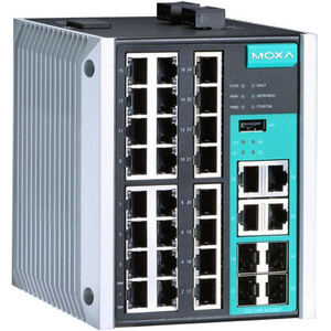 สวิตช์จัดการ Moxa EDS-528E-4GTXSFP-LV-T แบบ 24 พอร์ต Gigabit Ethernet สำหรับติดตั้งบนราง DIN สำหรับอุตสาหกรรมและองค์กร - Product Image 2