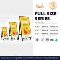 Afficheur numérique pliable pour système Android, écran LCD publicitaire intérieur avec prise USB Plug & Play pour hôtel et hall