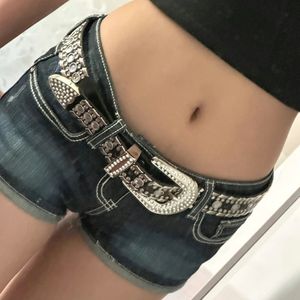 Cinturón Metálico para Mujer, Estilo Hip Hop, Hebilla de Aleación de Zinc, 105cm 115cm 125cm 135cm, Cinturón Punk de Moda con Pedrería - Product Image 2