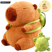 Fabricant sur mesure Nouveauté 2026 Peluche Capybara avec sac à dos tortue, Poupée Capybara Kawaii, Jouet en peluche mignon