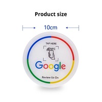 Carte NFC 13,56 MHz en résine époxy, autocollant de table de restaurant en PVC avec support adhésif, étanche, puces NTAG215 pour Google