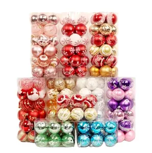 24pcs Colorido Xmas Árvore Pendurado Decorativa Bola De Plástico Decoração De Natal Bolas Ornamentos