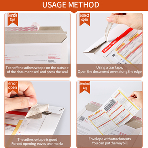 Tengen tông bưu phẩm phong bì mạnh mẽ dính niêm phong UPS Cứng Vận chuyển cứng nhắc bìa tài liệu phong bì với kèm theo túi - Product Image 6