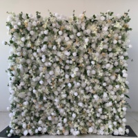 Hochwertige Realistische Duftende Seidenrosen Handgefertigte Künstliche 5D Blumenwand Hintergrundpaneel für Hochzeit Bühne Party Dekoration