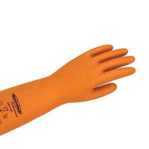 طويلة البرتقال النتريل صناعة قفازات حمض و القلويات قفازات مقاومة - Product Image 1