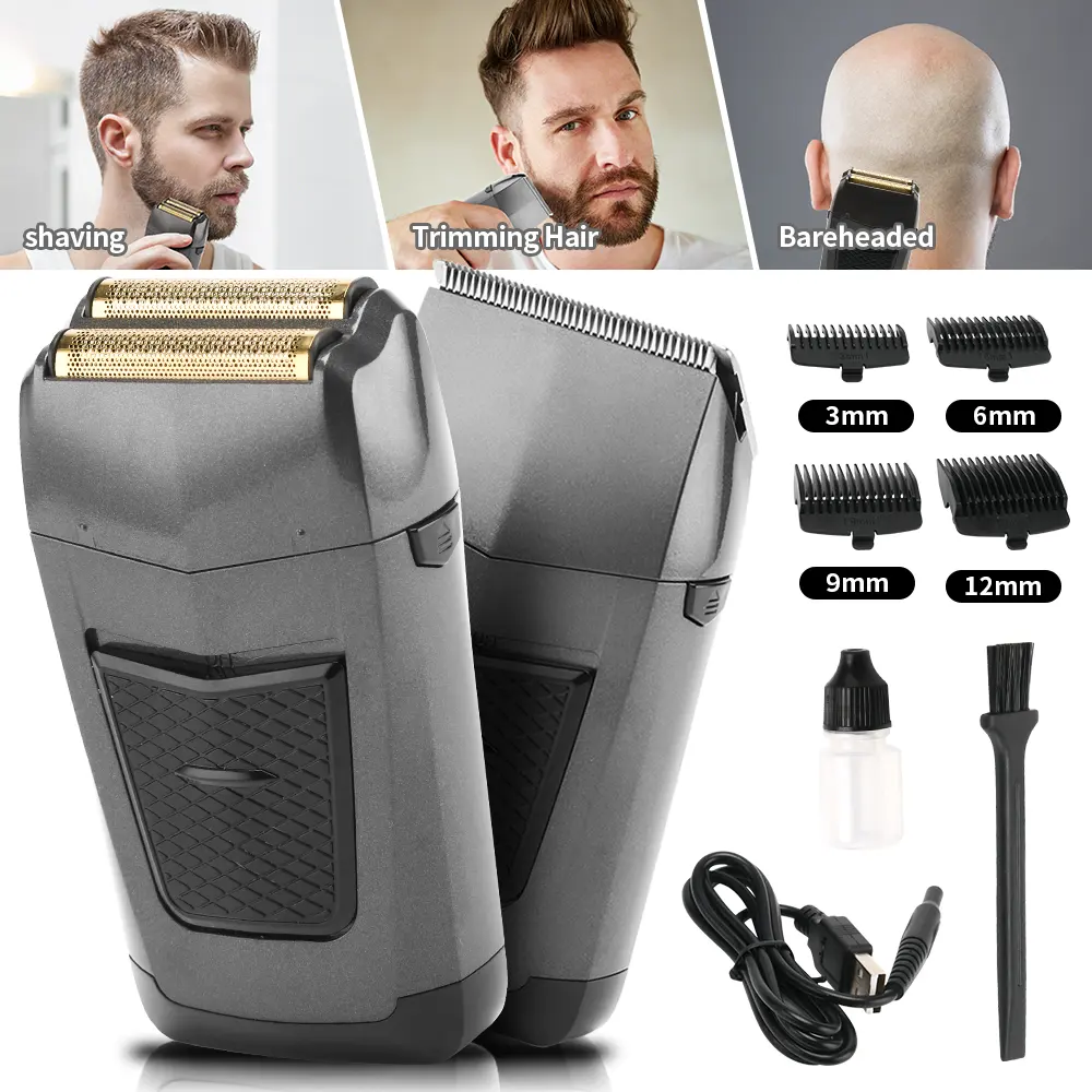 PRITECH Twin Blade Cordless Usb Beard Portable Waterproof Men Electric Shaver Rechargeable