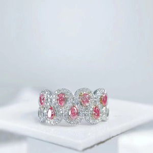 SGARIT <strong>Crafted</strong> Ladies Wedding <strong>Ring</strong> in Solid 18K White Gold, Embedded with 0.515CT VS Grade Natural Fancy pink Genuine diamond - Product Image 1