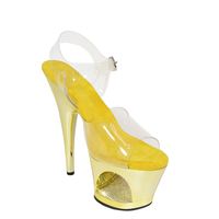 Sandales de danse de salon à talon haut de 17 cm, légères, à bout ouvert, avec bride de cheville, effet rehausseur, ornées de diamants, pour l'été