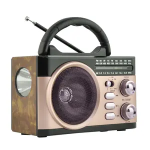 Px-706Bt Picknick Oud Leven Vintage Hout Bron Am Fm Sw Radio Met Zaklamp Voor Thuis