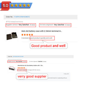 موصل حامل بطارية AA 4 فتحات مع كابل غطاء - Product Image 5