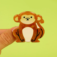 YJL Nouvelle conception, accessoire capillaire unique pour femme, pince à cheveux mignonne en forme de singe de dessin animé, pince à cheveux personnalisée en acétate