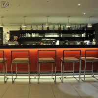 Comptoir de caisse en verre et pierre de haute qualité au design LED moderne et épuré pour restaurant, bar à domicile et club