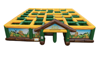 Parcours d'obstacles gonflable Fun Bounce Commercial de 30 pieds, labyrinthe de neige en PVC robuste pour événements extérieurs et locations de jeux
