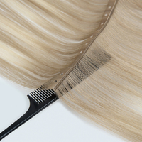 100% cheveux humains vierges XO trame de peau de style droit trame de génie à double dessin et trame de papillon en PU couleur claire 12A cheveux russes
