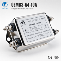 Filtre EMI monophasé à deux étages QEMB3-A4-10A 115/250VAC pour la suppression du bruit de mode commun dans les armoires de commande PLC