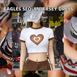 Camiseta de Hip Hop para Mujer con Lentejuelas Deslumbrantes en Color Verde, Diseño Retro de los Fanáticos del Fútbol Americano de Filadelfia, con el Logotipo de Celebrate Fly - Product Image 2