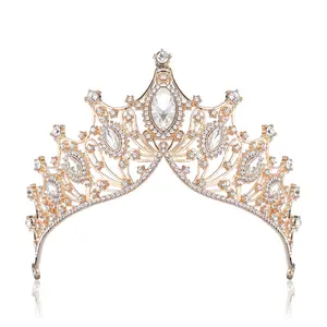 Wedding Supplies Handmade Rhinestone Alloy Crown Bridal Hair Accessories Princess Pageant Crown Bridal Crown