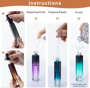Flacon roll-on carré en verre rose/café de 8 ml pour parfum et huiles essentielles avec sérigraphie et fond épais - Product Image 5