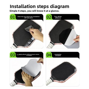 Autocollant de surface texturé mat pour raquette de pickleball, antidérapant, sans résidu, bande de grip remplaçable, revêtement universel pour raquette - Product Image 5