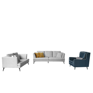 Juego de sofás modulares contemporáneos de 3 piezas muebles de sala de estar de tela baratos con patas de madera para apartamentos y sofás de hoteles - Product Image 3