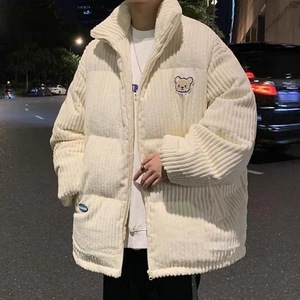 Nuovo Design Giacca in Velluto a Coste Utility da Uomo, Giacca Puffer Personalizzata con Design Orso, Giacca Invernale da Uomo in Denim Grezzo - Product Image 2