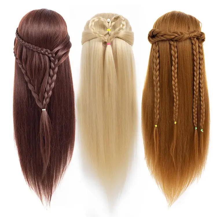 Wholesale Synthetic Mannequin Training Head For Hairdresser Hair Cut Training Head 26 "BlondeためTraining Braiding Hair