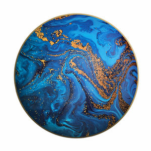 Ensemble d'assiettes de dîner en céramique bleue, vente en gros, fait à la main, pour fête de mariage, événement, restaurant ou hôtel, 12 pièces - Product Image 3