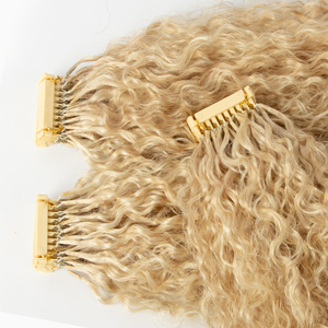 Grande Promotion Extensions de Cheveux Bouclées Double Drawn 6D Deuxième Génération Machine, Extensions 6D Cheveux Humains Européens - Product Image 5