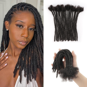 Extensions de dreadlocks en <span class=keywords><strong>cheveux</strong></span> humains naturels <span class=keywords><strong>Rasta</strong></span>, entièrement faites à la main, au crochet, avec cuticules alignées - Product Image 1