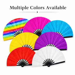 พัดพลาสติกพับได้ขนาดใหญ่ สีสันสดใส ลายธีมรัก เป็นมิตรกับสิ่งแวดล้อม  แบบกำหนดเองได้ สำหรับผู้ชาย/ผู้หญิง ใช้ในงานเทศกาล/งานกังฟู/งานเรฟ - Product Image 2